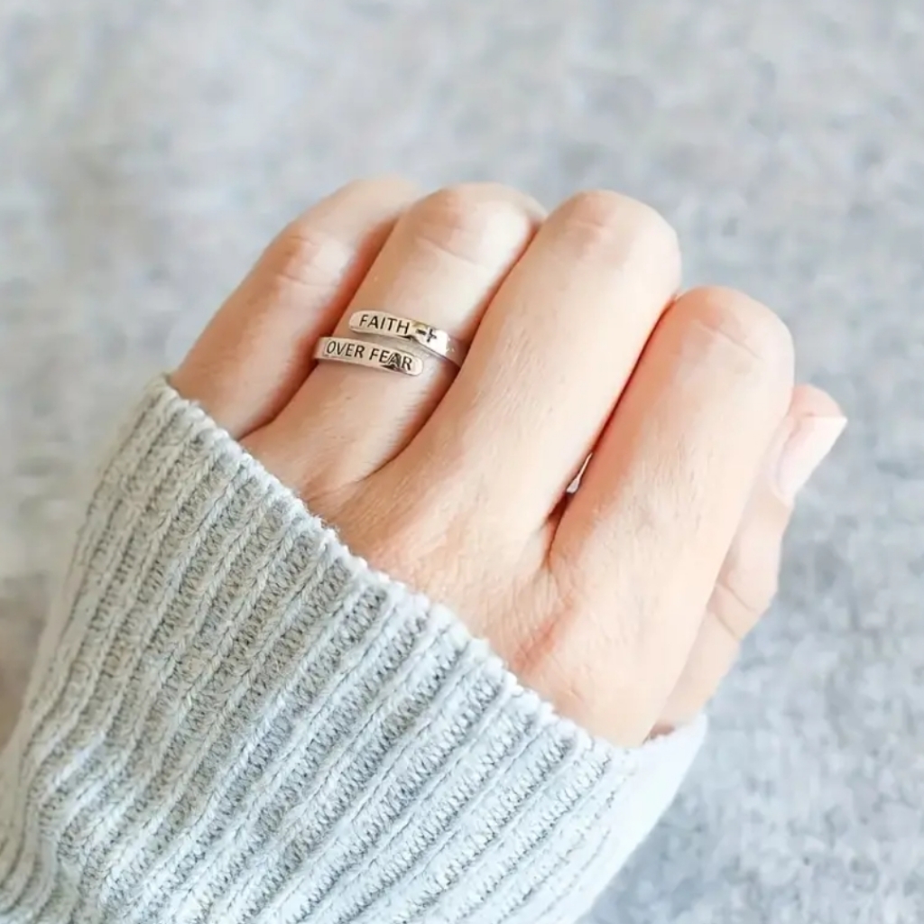 Faith Cross Adjustable Ring